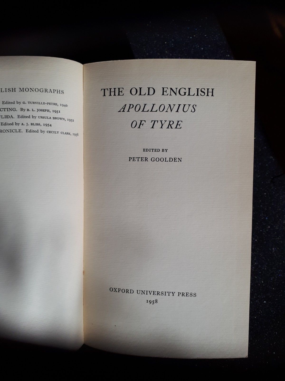 TCG - The OLD ENGLISH APOLLONIUS OF TYRE 1958 TOLKIEN 1st/1st with ...